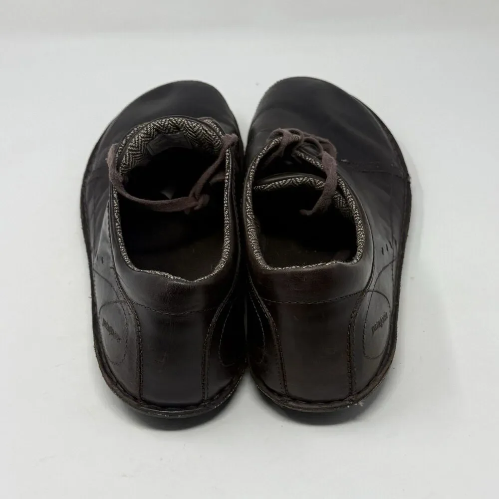 Patagonia Loulu Shoes Mens 14 Brown Leather Outdoor Walking Minimalist Lace Up